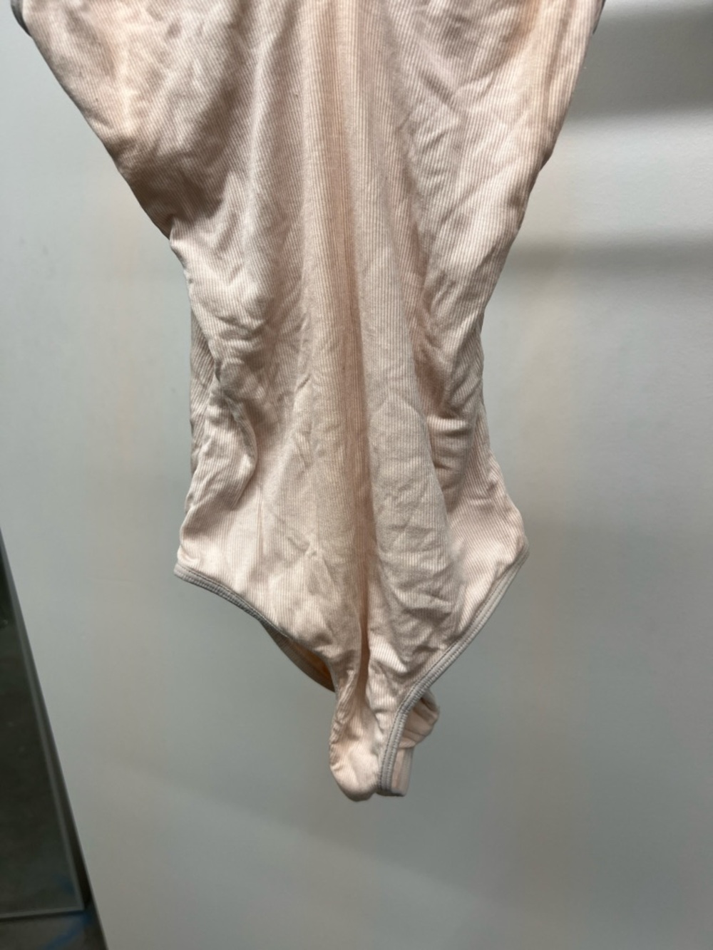 Talula Light Pink Ribbed V-Neck Bodysuit - Picture 3 of 5